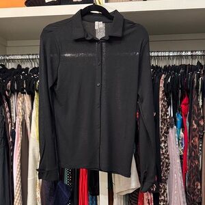 ASOS Black Sheer Button-Up Shirt Jacket